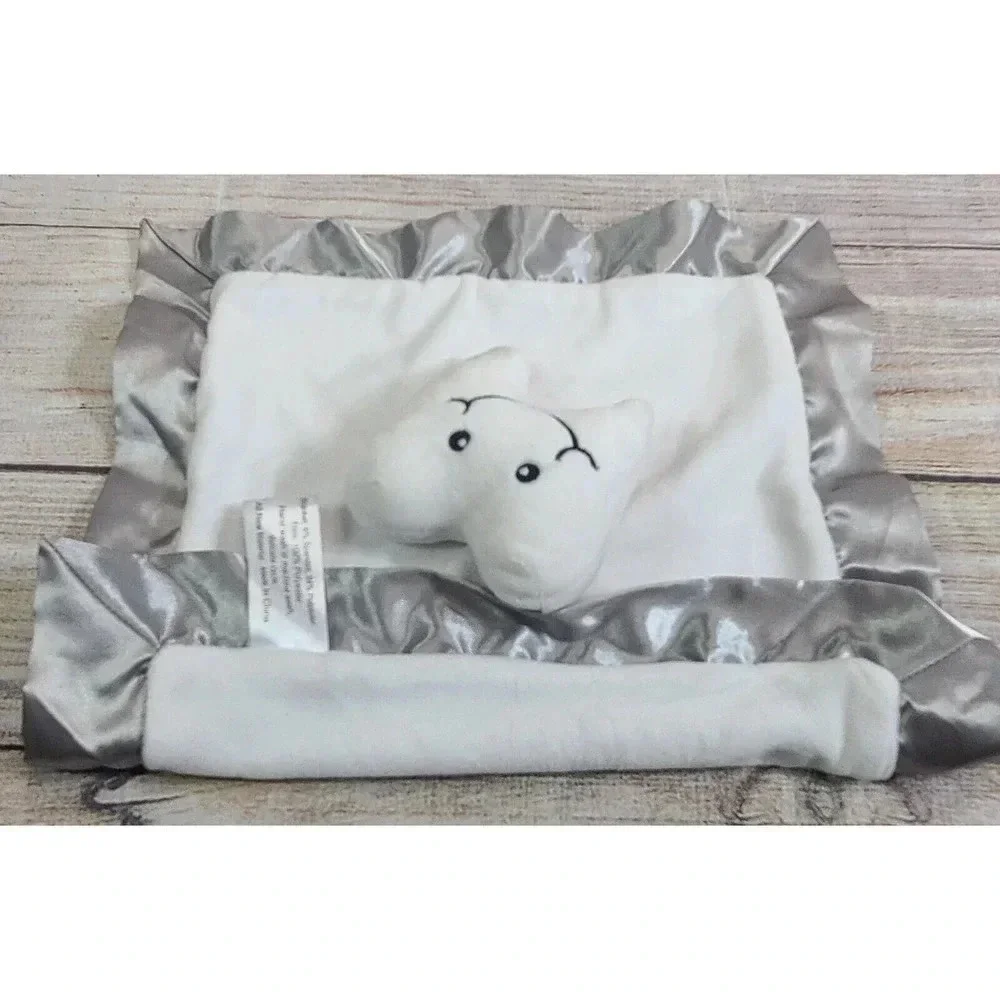 The Teething Egg Plush Tooth Nummie Lovey Security Blanket White Gray 12